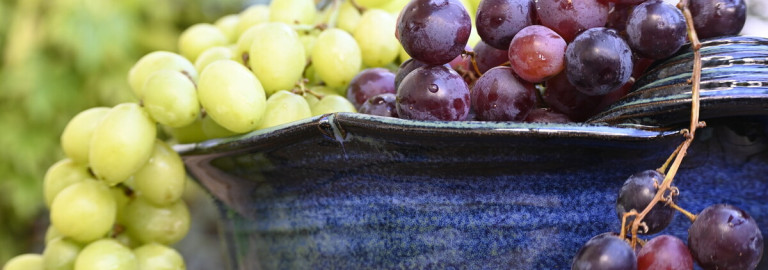 Obstschale mit Weintrauben