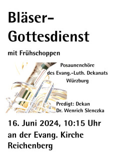 Bläsergottesdienst am 16.06. in Reichenberg