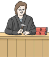 Richterin mit Gesetzbüchern